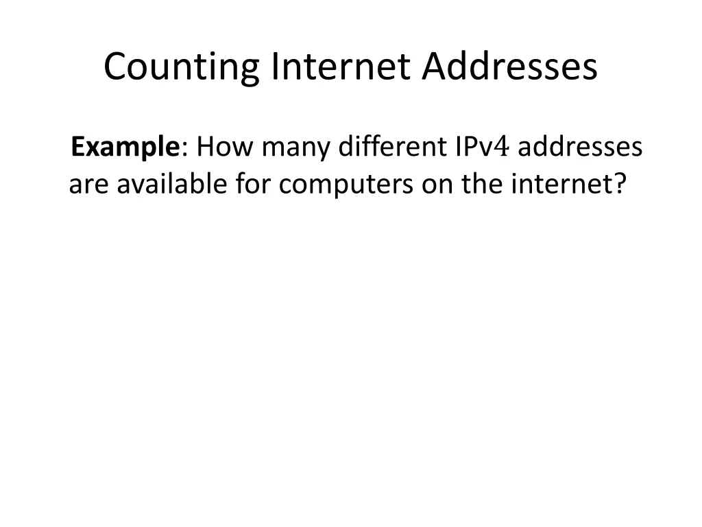 counting internet addresses