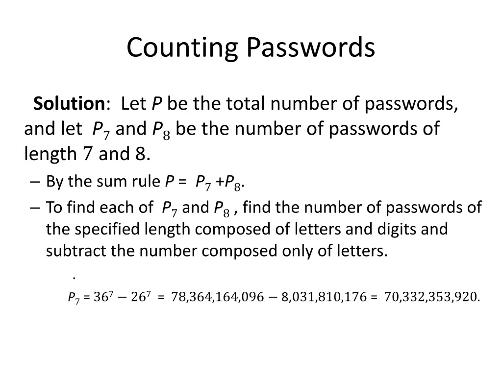 counting passwords 2