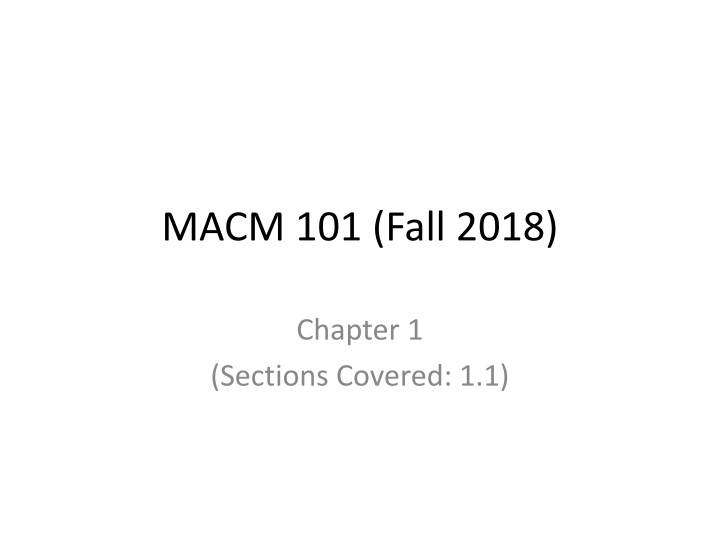 macm 101 fall 2018