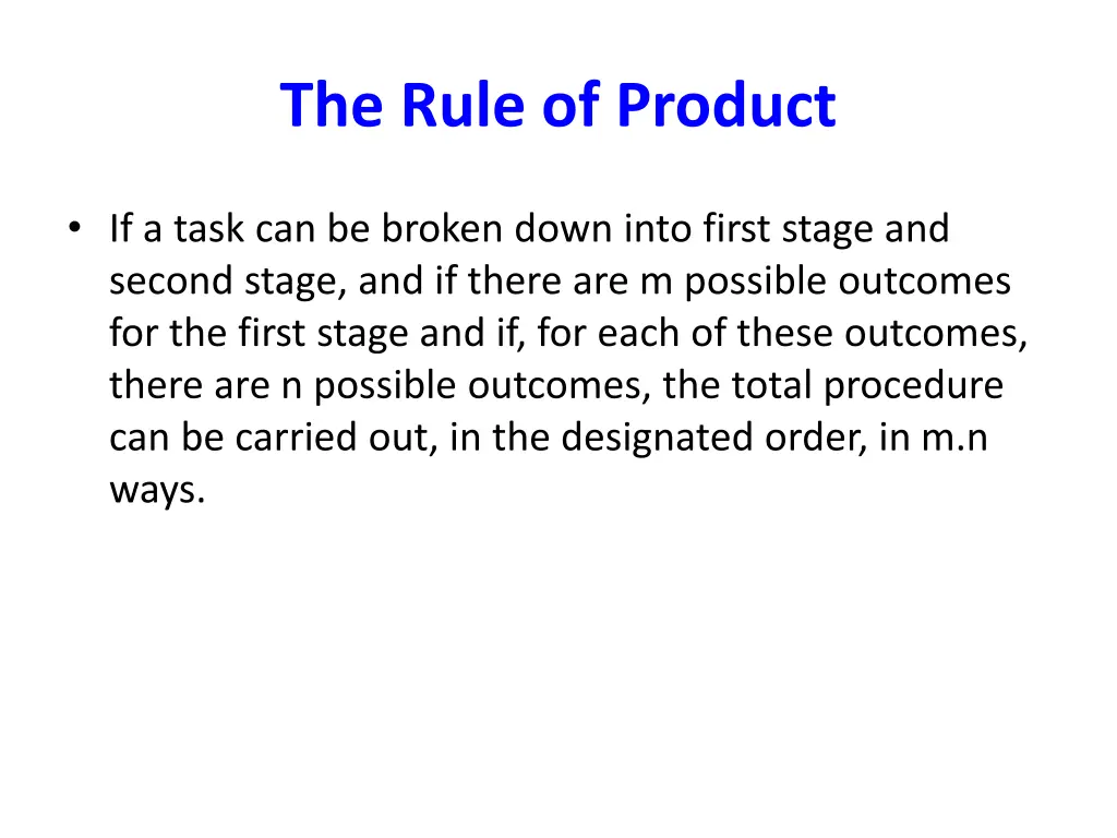 the rule of product