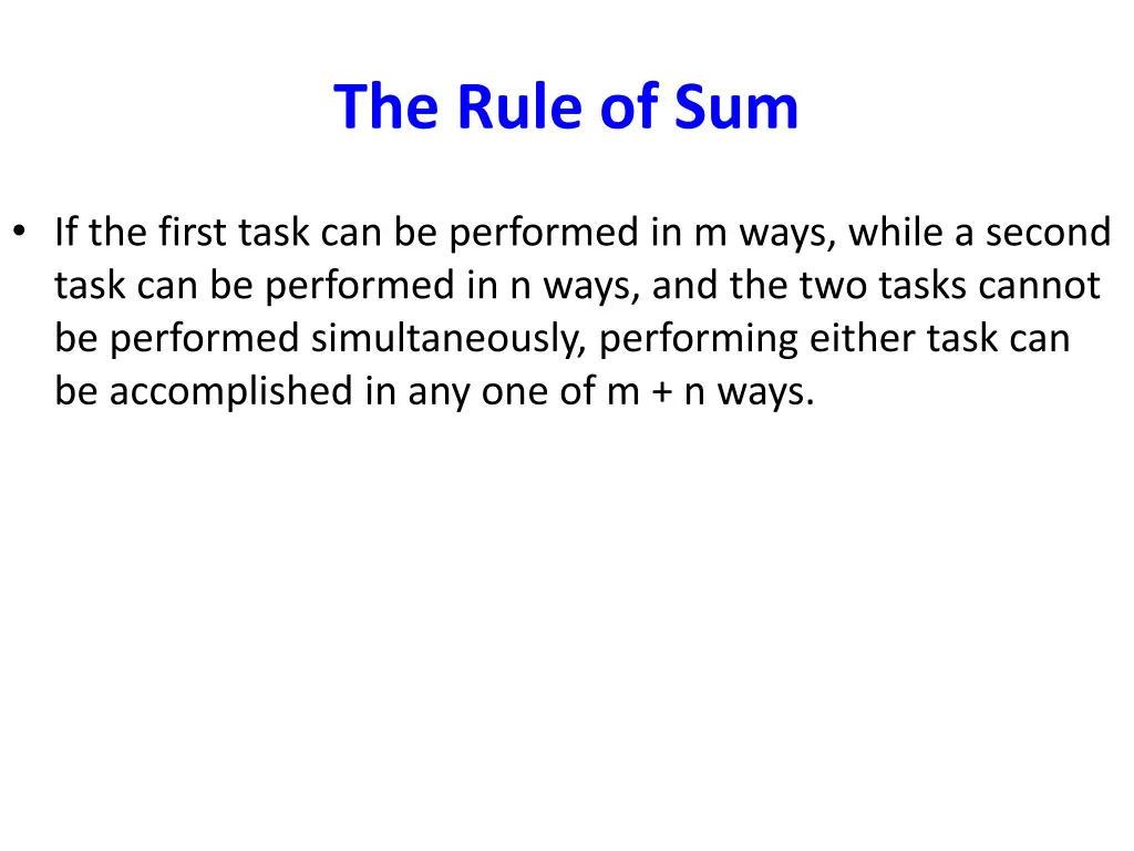 the rule of sum