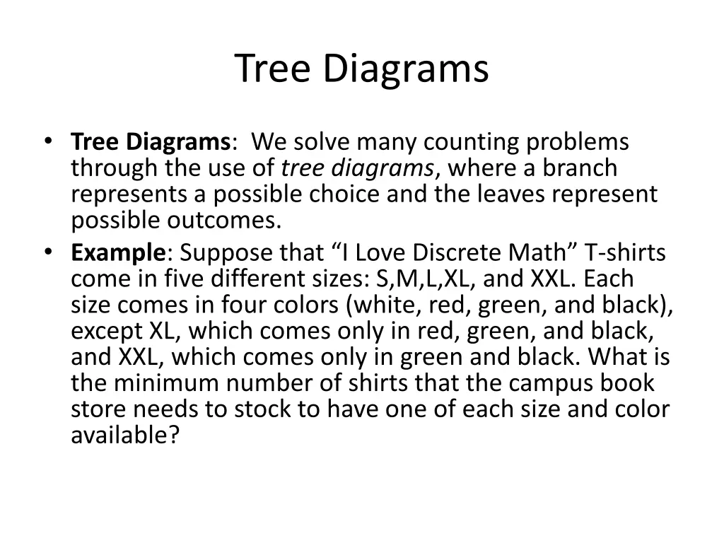 tree diagrams