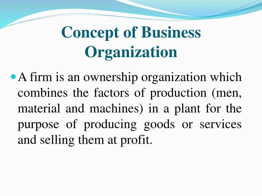 concept of business organization