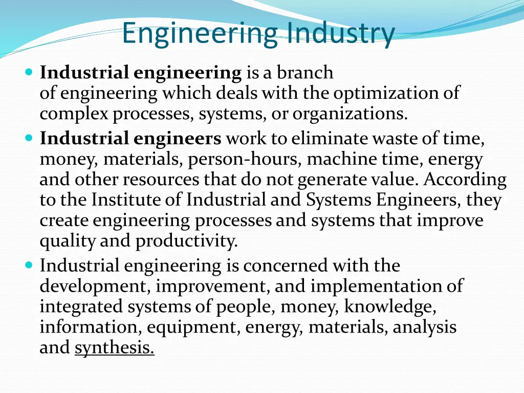 engineering industry