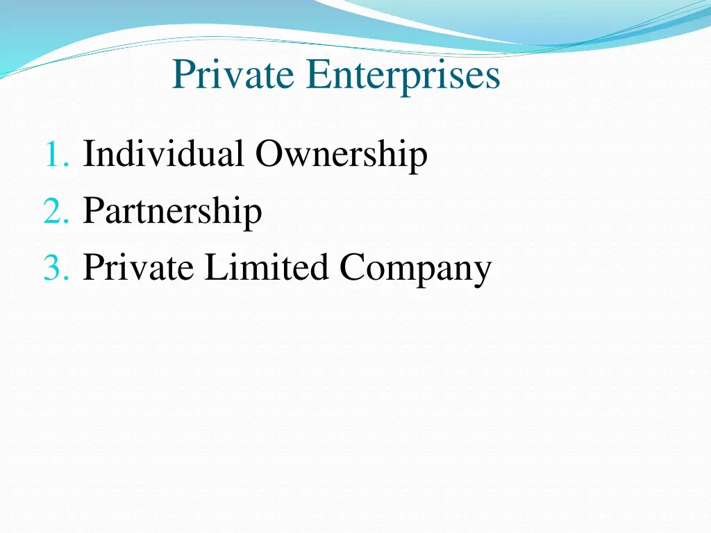 private enterprises