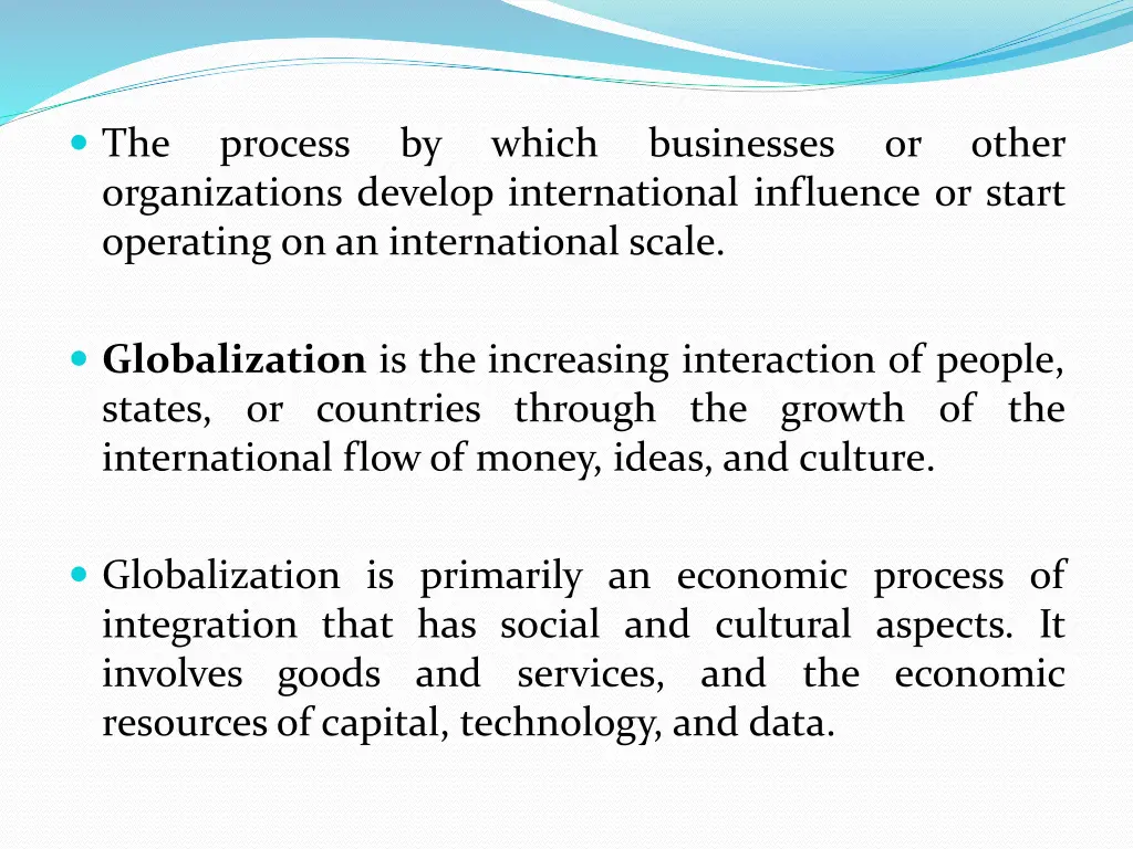 the organizations develop international influence