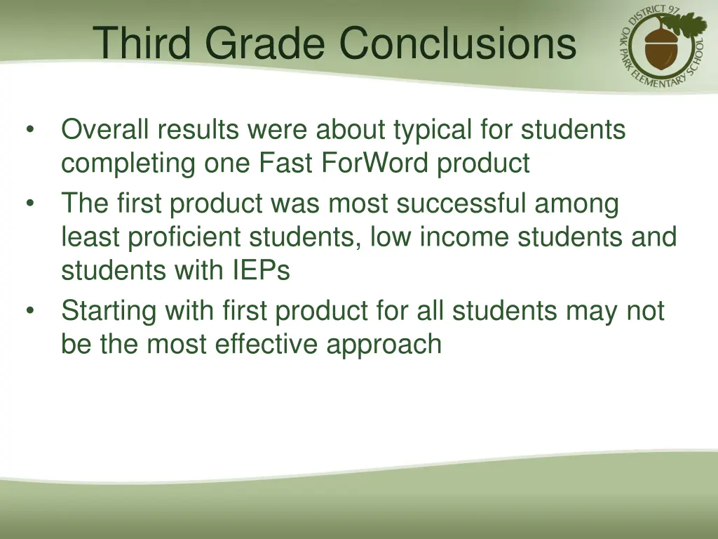 third grade conclusions