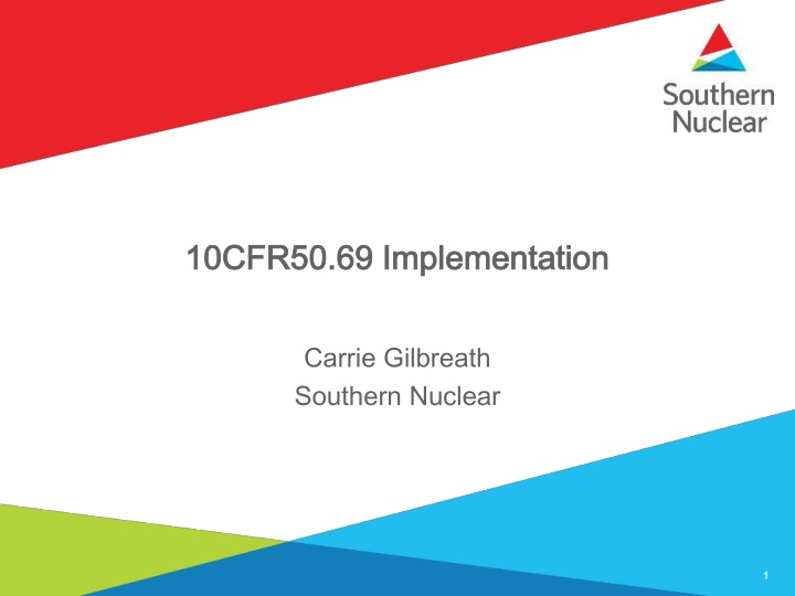 10cfr50 69 implementation 10cfr50