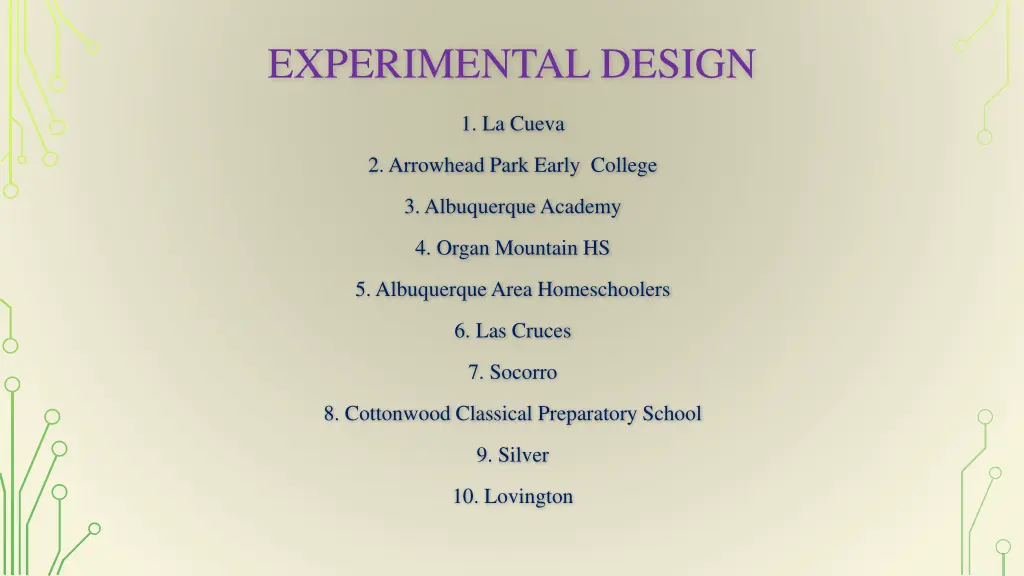 experimental design