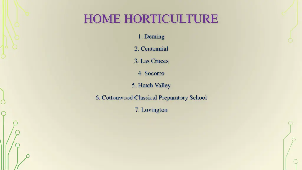 home horticulture