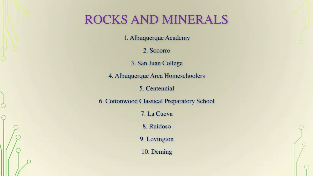 rocks and minerals