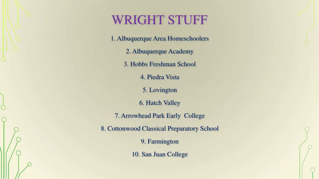 wright stuff