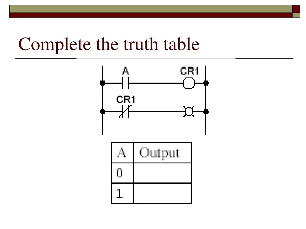 complete the truth table 2