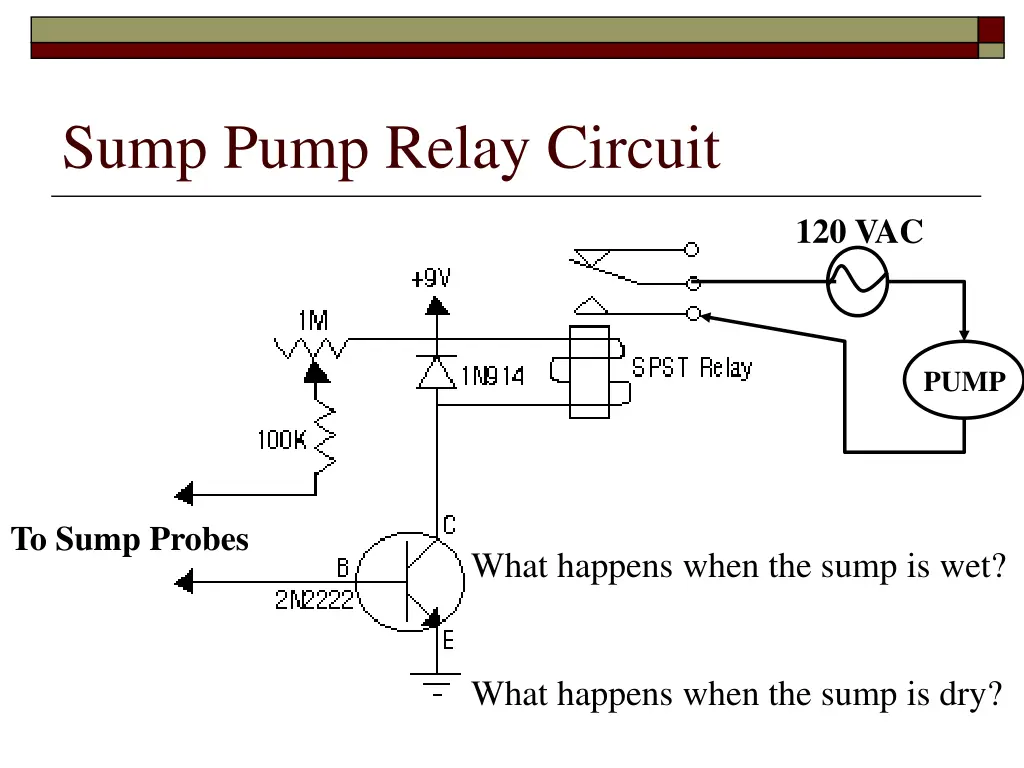 sump pump relay circuit