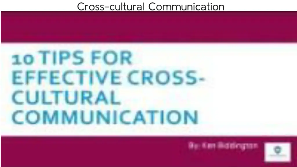 cross cultural communication