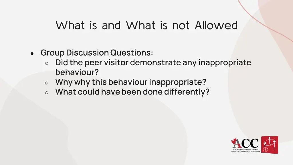 what is and what is not allowed 1