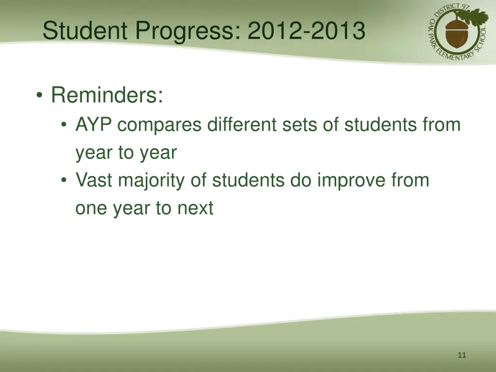 student progress 2012 2013