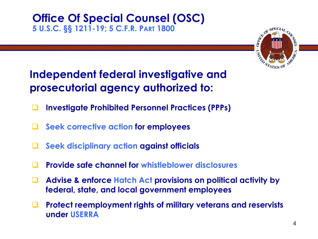 office of special counsel osc 5 u s c 1211