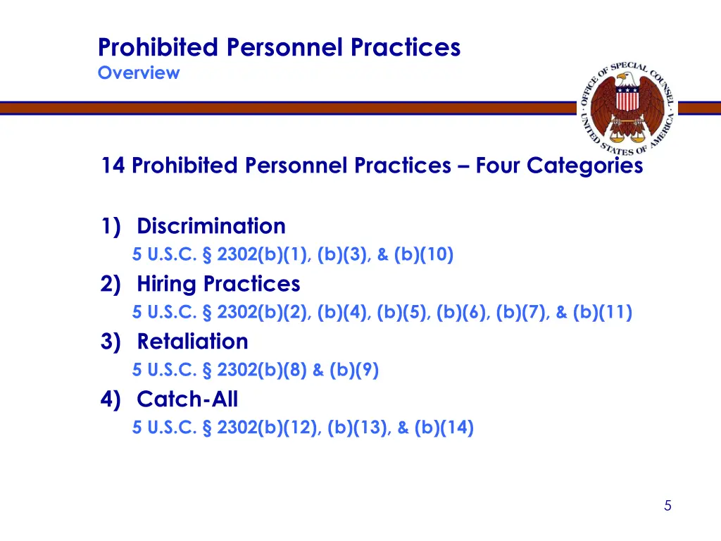 prohibited personnel practices overview