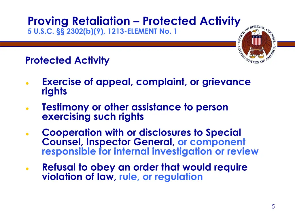 proving retaliation protected activity