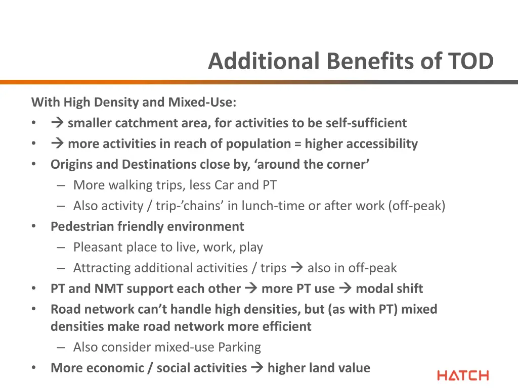 additional benefits of tod