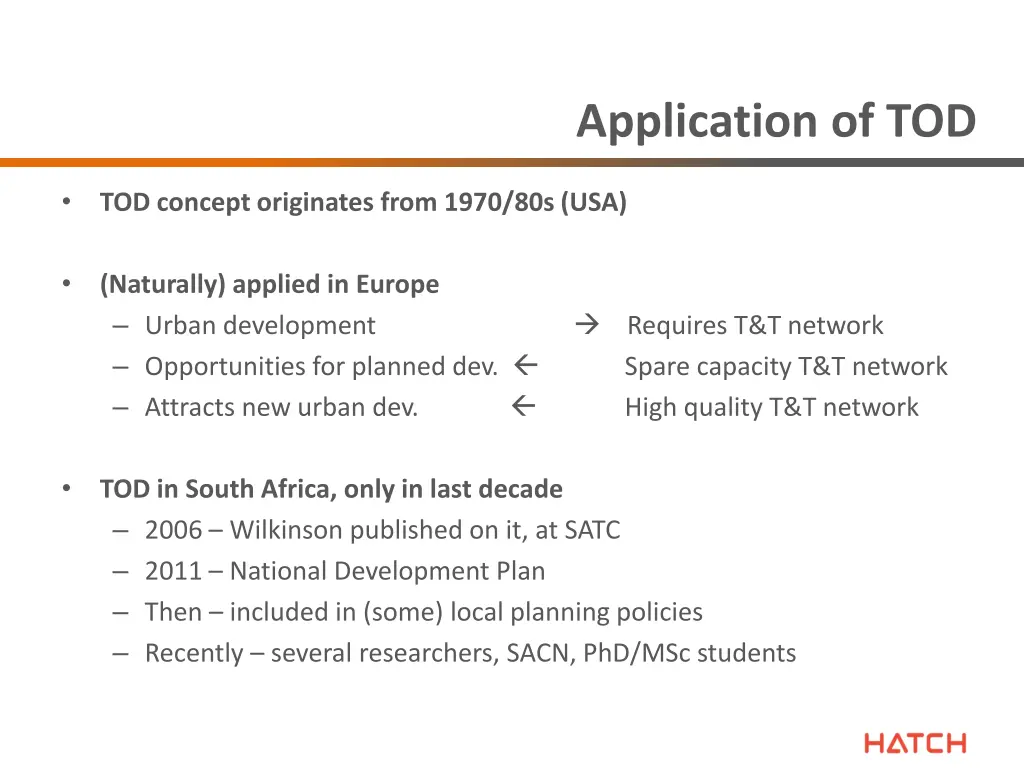 application of tod