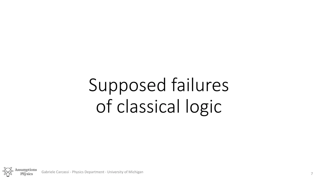 supposed failures of classical logic