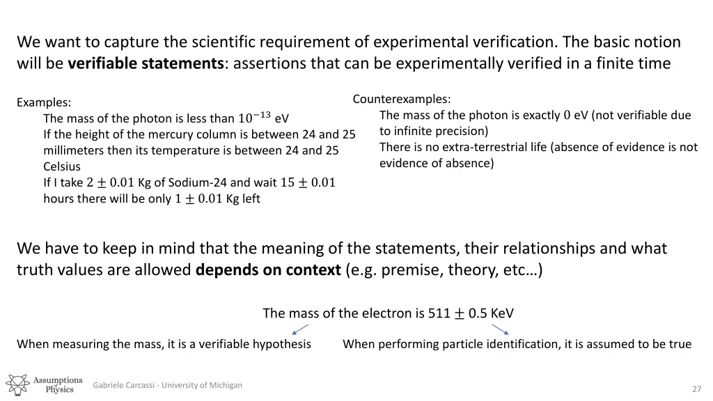 we want to capture the scientific requirement