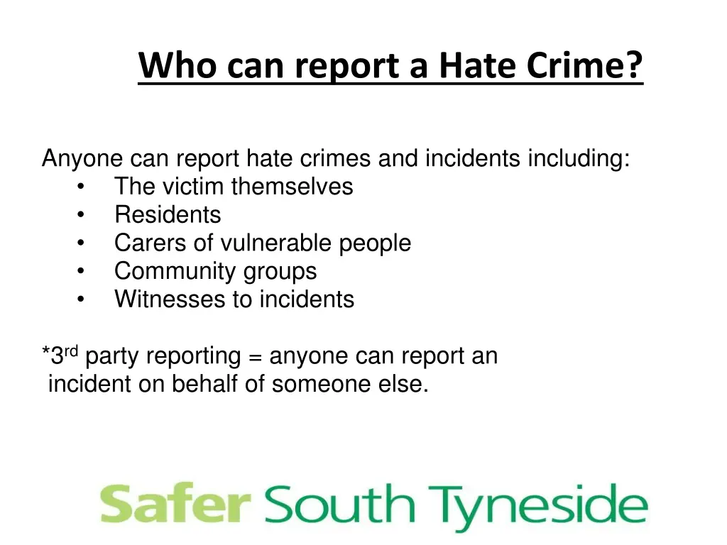 who can report a hate crime