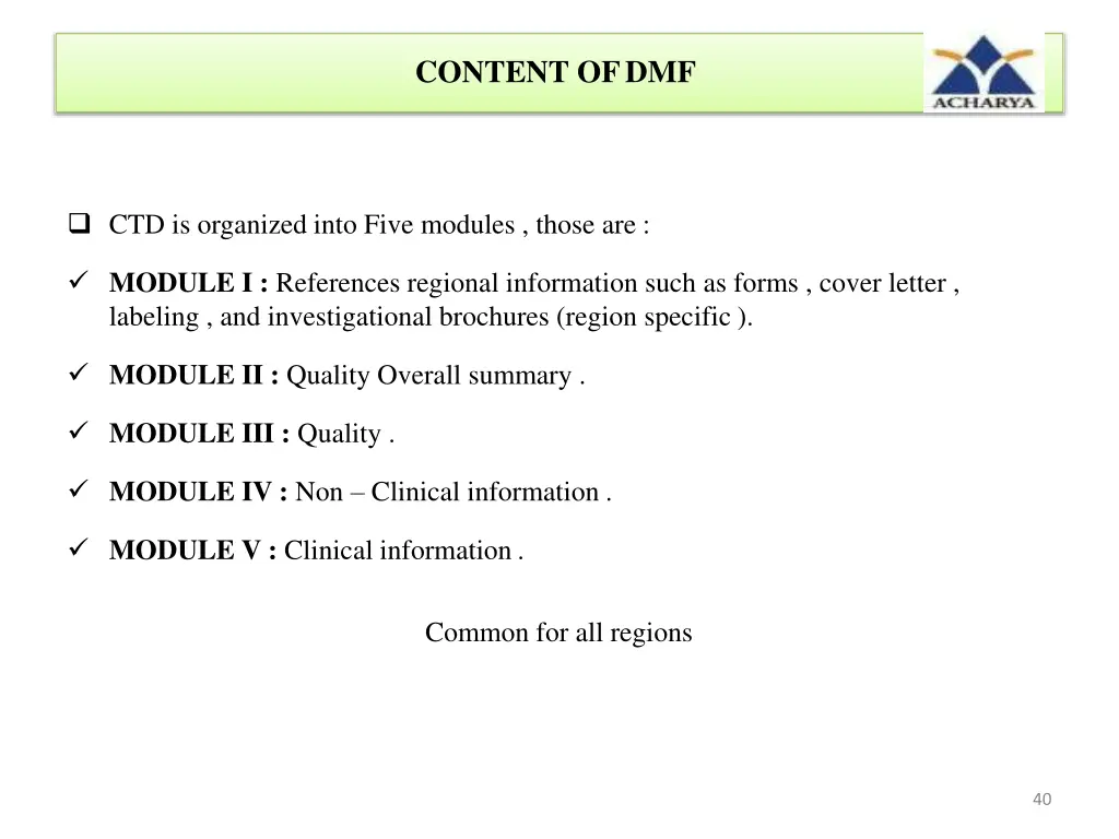 content ofdmf