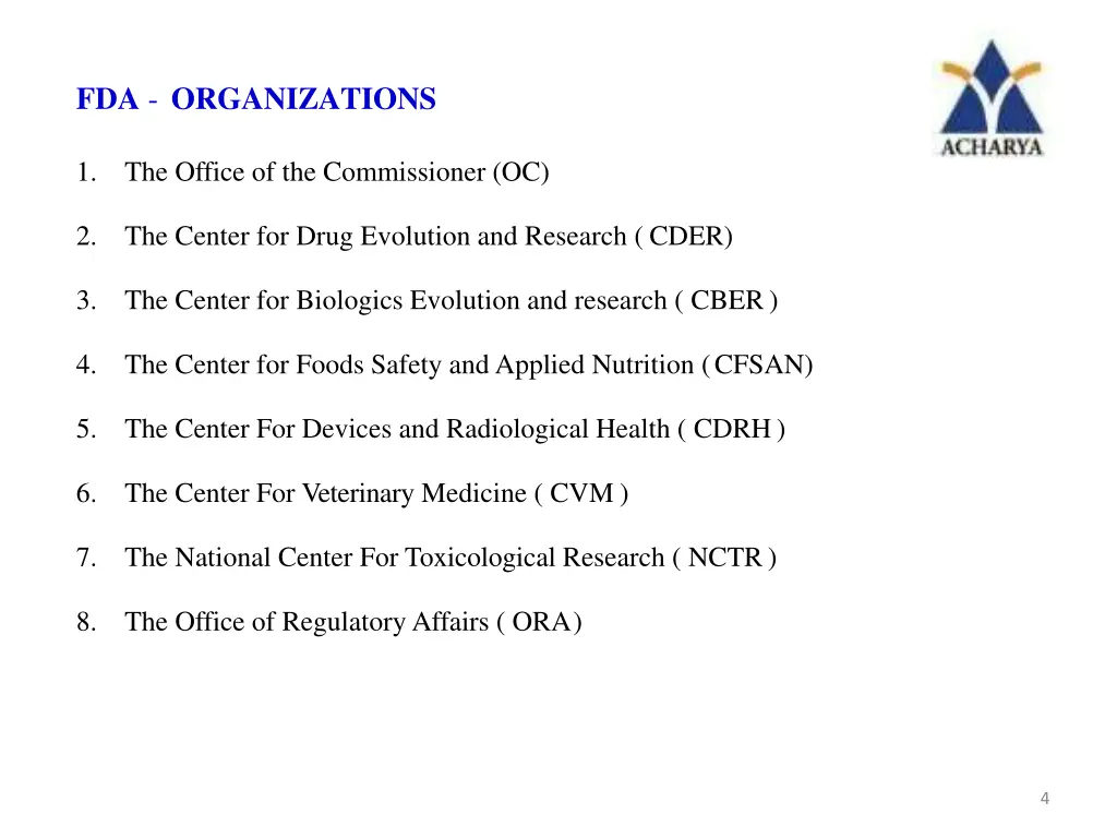 fda organizations