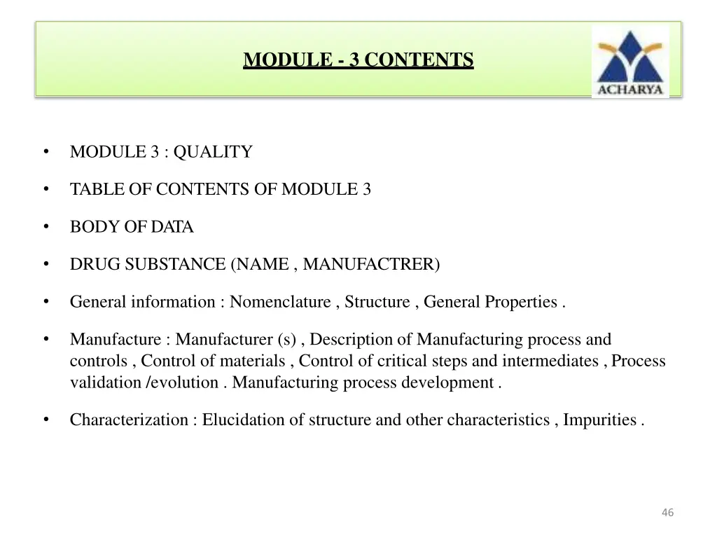 module 3 contents