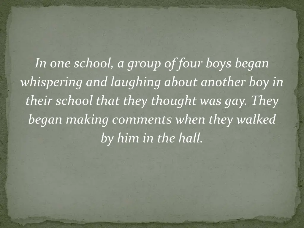 in one school a group of four boys began