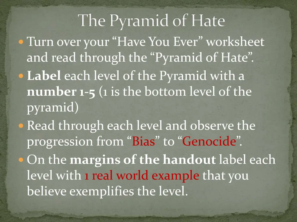 the pyramid of hate