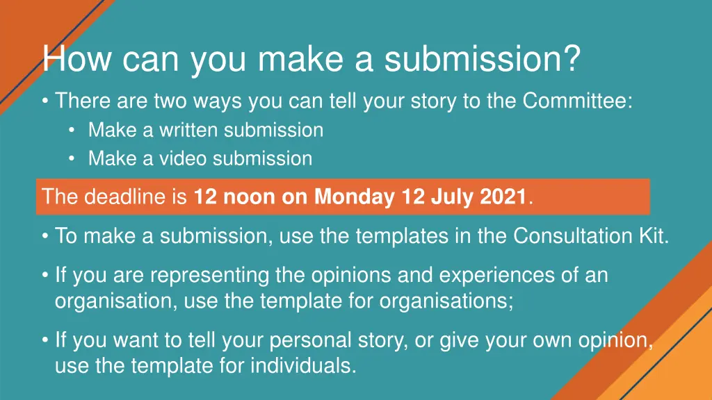 how can you make a submission there are two ways