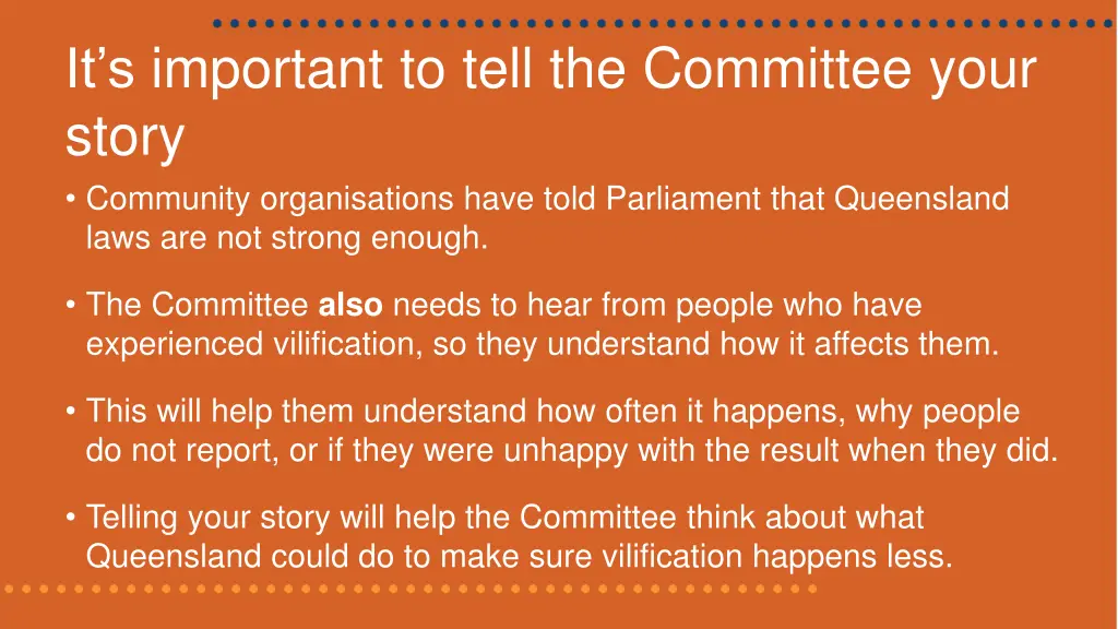 it s important to tell the committee your story