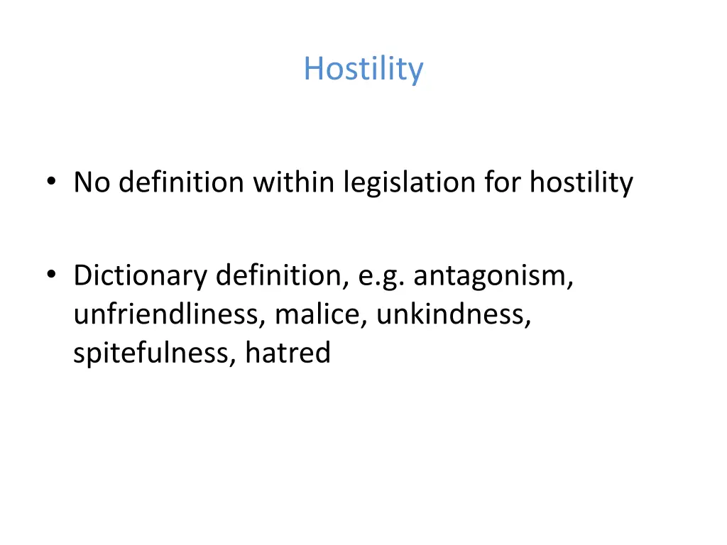 hostility