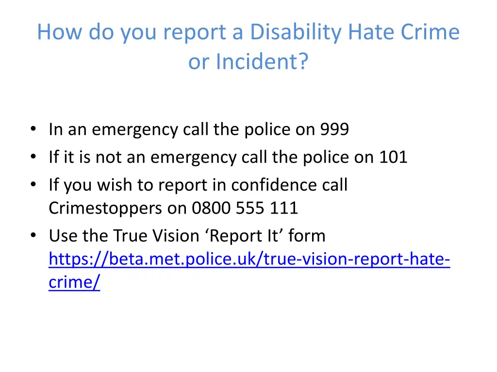 how do you report a disability hate crime