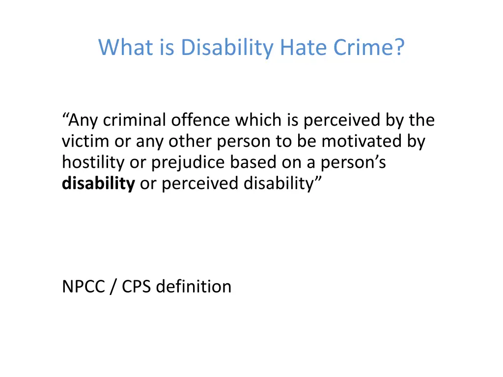 what is disability hate crime