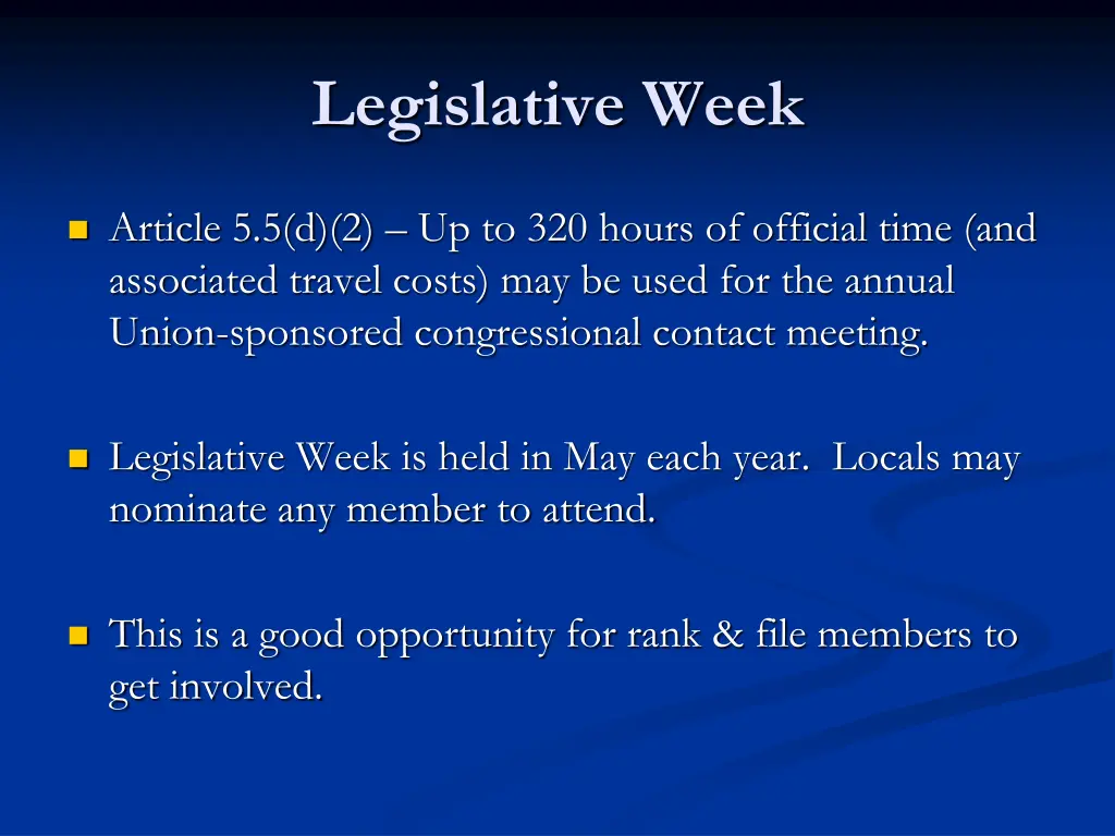 legislative week