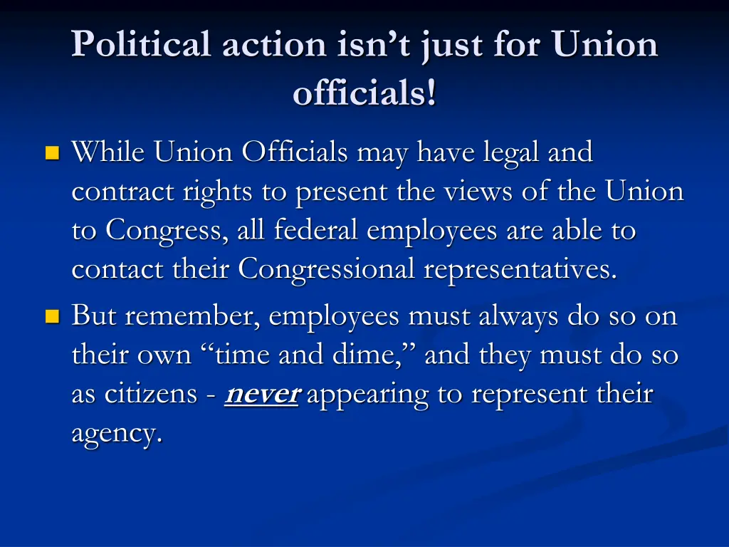 political action isn t just for union officials