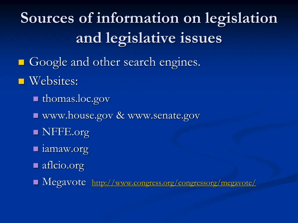 sources of information on legislation 1