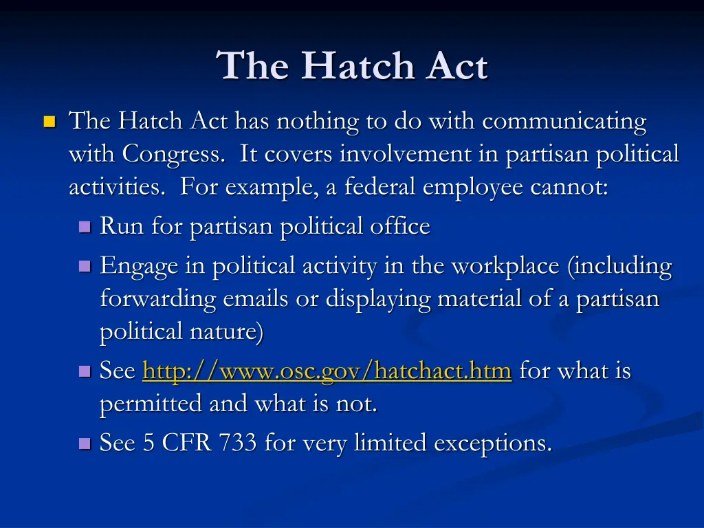 the hatch act