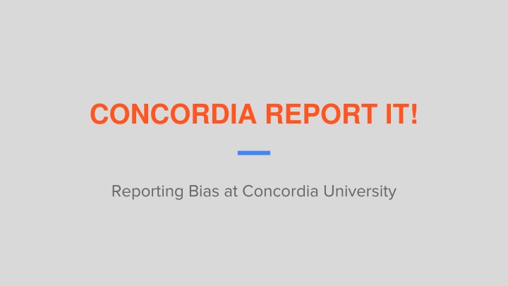 concordia report it