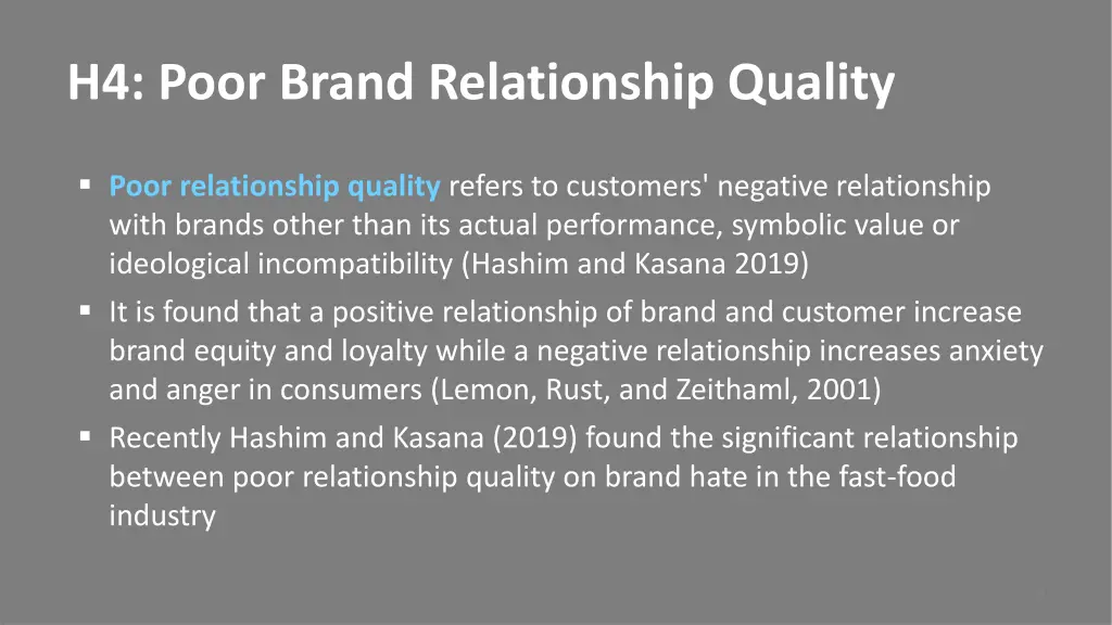 h4 poor brand relationship quality