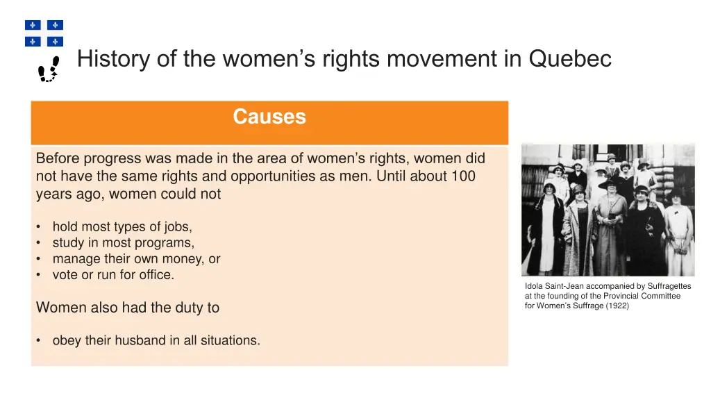 history of the women s rights movement in quebec