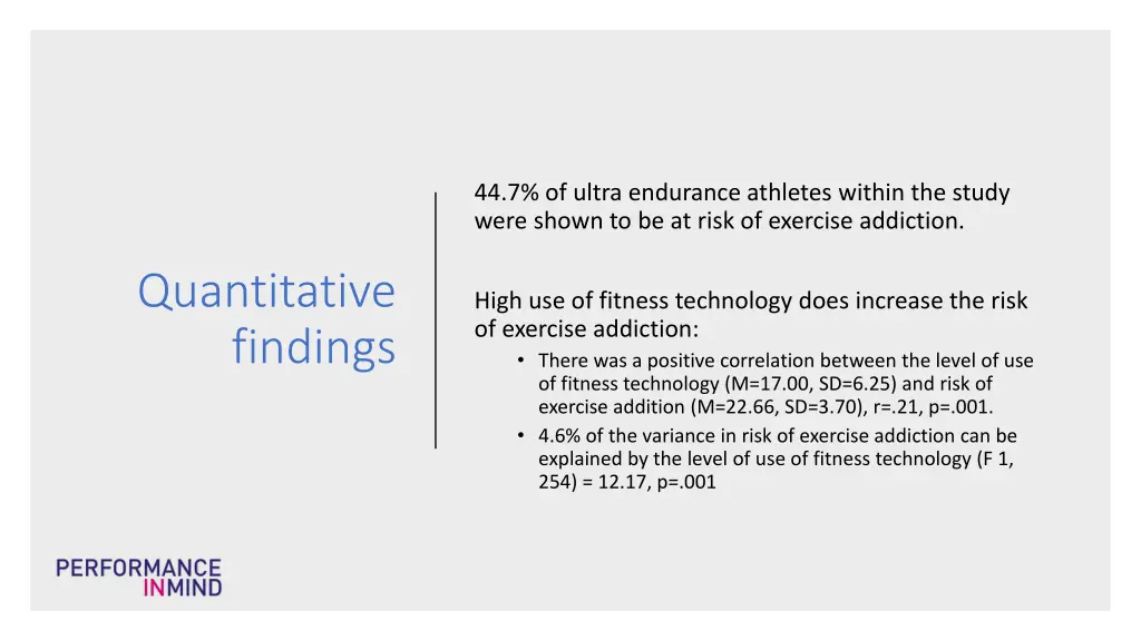 44 7 of ultra endurance athletes within the study