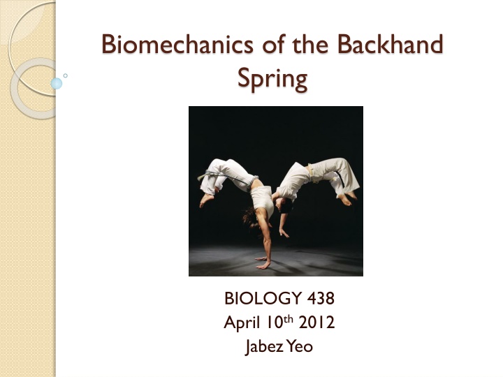 biomechanics of the backhand spring