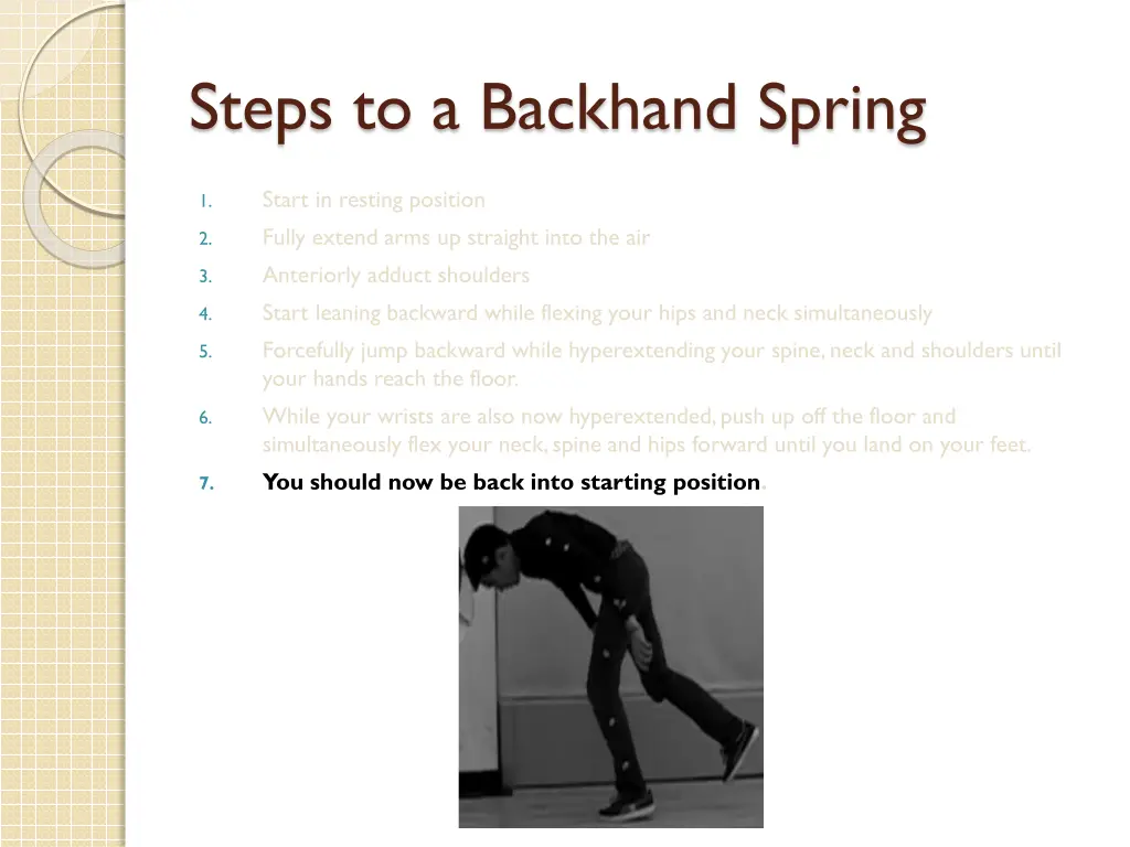 steps to a backhand spring 6