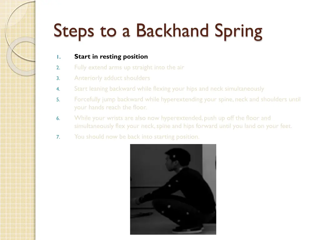 steps to a backhand spring